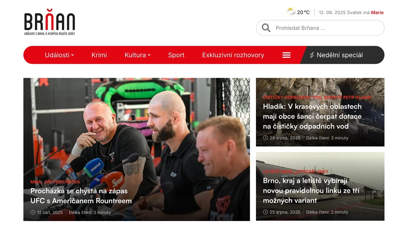 Homepage webu Brnan.cz