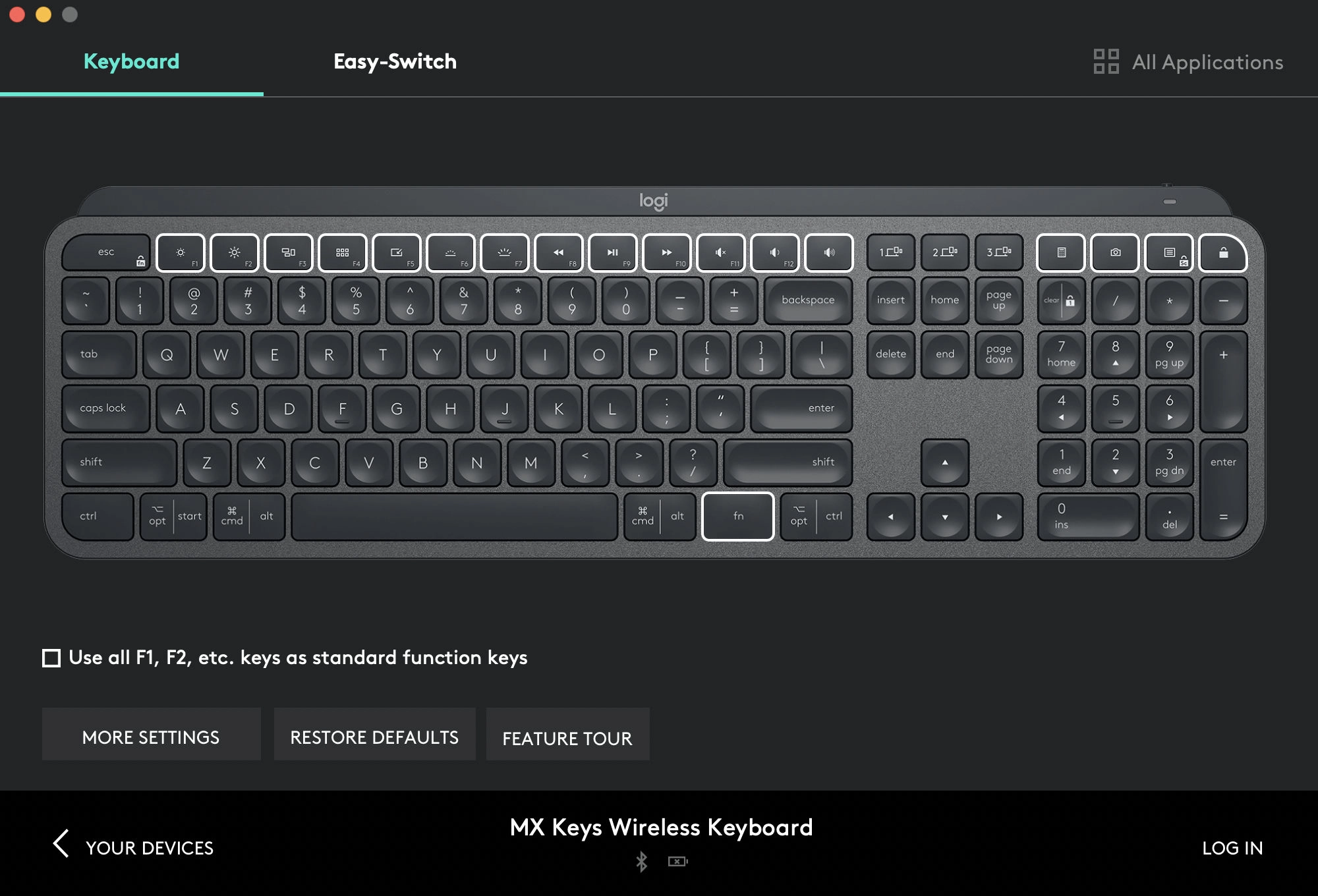 Logitech MX Keys rozdíl Graphite vs Mac verze