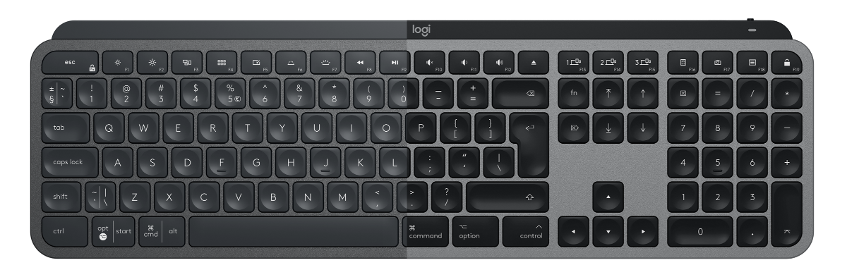 Logitech MX Keys rozdíl Graphite vs Mac verze