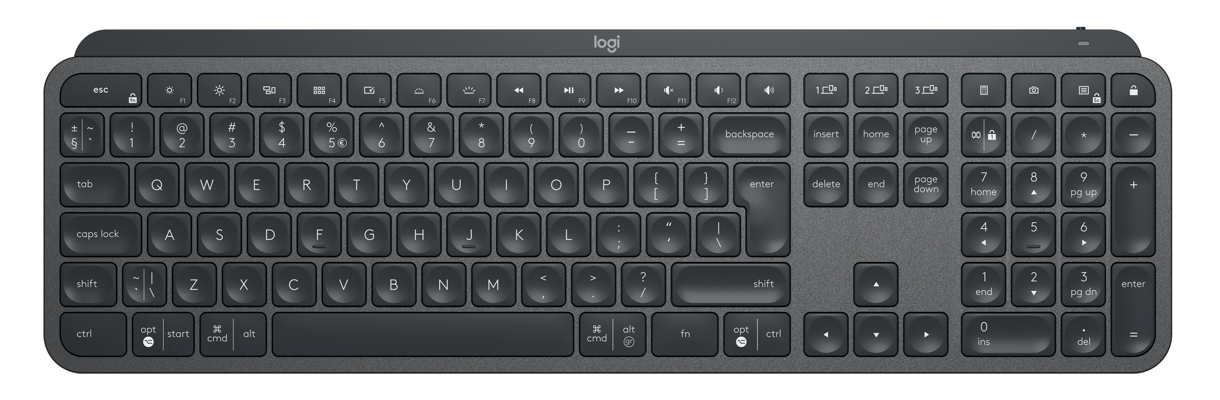 Logitech MX Keys rozdíl Graphite vs Mac verze