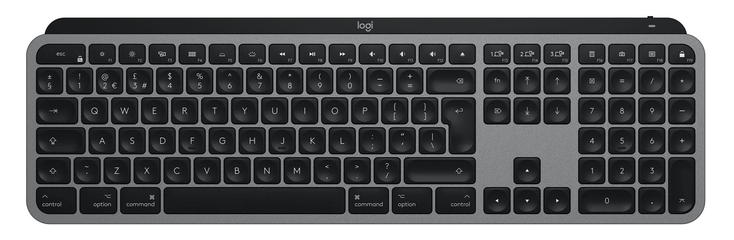 Logitech MX Keys rozdíl Graphite vs Mac verze